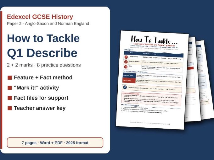 Edexcel GCSE Anglo-Saxon/Norman England Q1 Describe Workbook