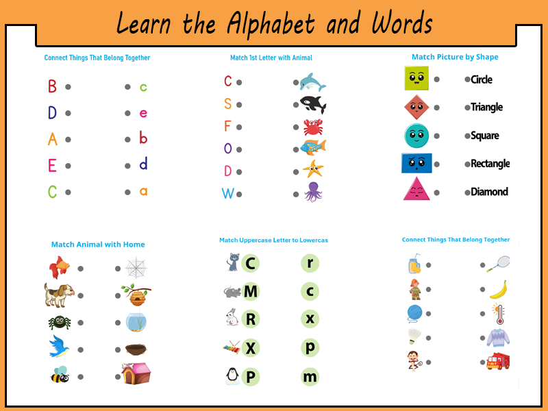 English Alphabet Book with Pictures - Learn the Alphabet and Words in a Fun Way for Kids