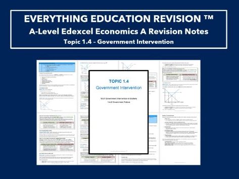 A-Level Edexcel Economics Revision Notes for Topic 1.4 – Government Failure