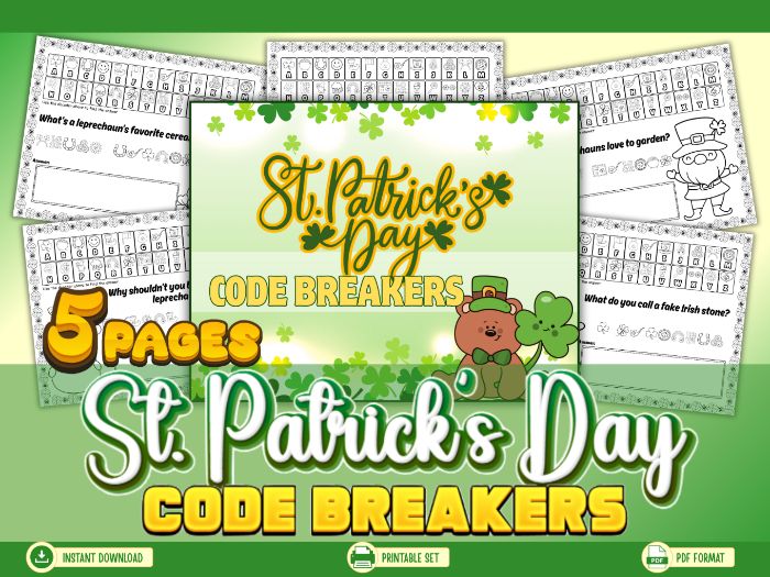 St. Patrick’s Day Code Breakers Activity for Grades 1–3. Secret Message Picture Puzzles