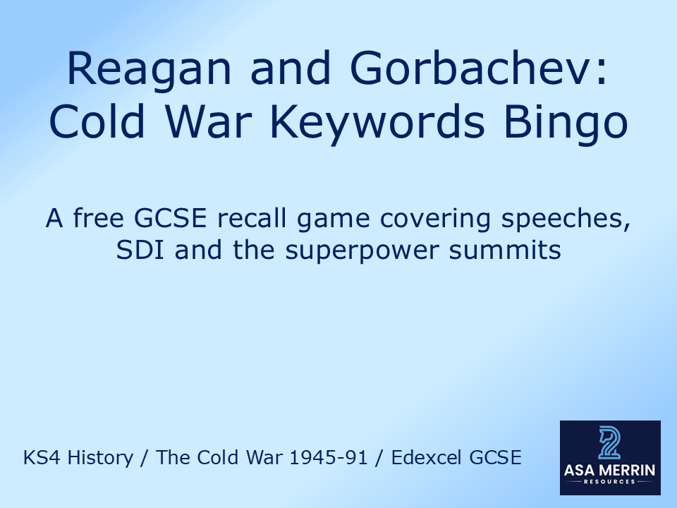 Reagan & Gorbachev: Cold War Bingo Retrieval Game (Free GCSE Resource)