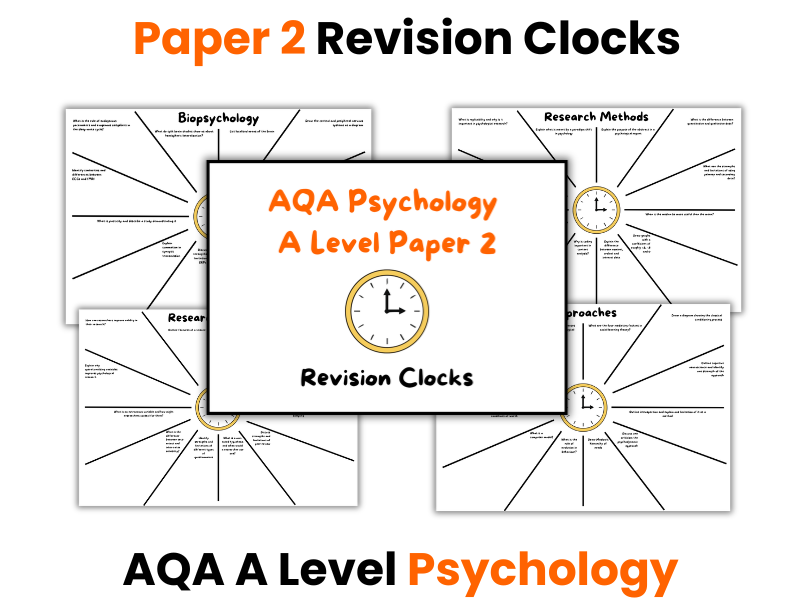 Paper 2 | Revision Clocks | A Level Psychology (AQA)