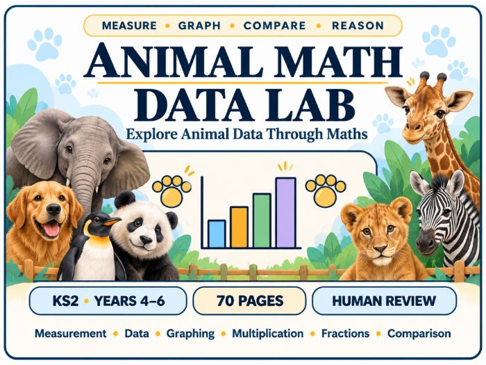 Animal Maths Data Lab | KS2 Years 4–6 | 70 Pages