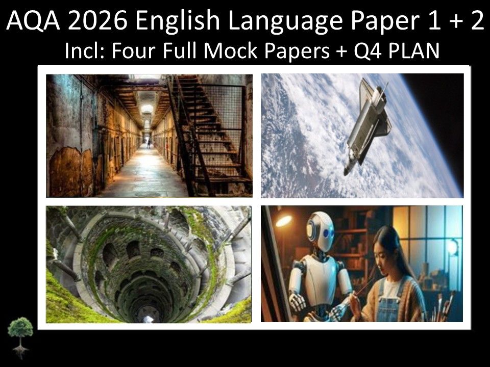 Four AQA 2026 English Language Paper 1 + 2 Full Mocks | Q4 PLAN