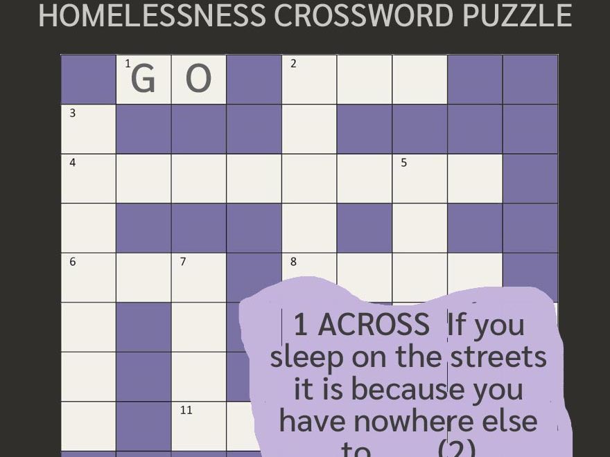 Homelessness Crossword Puzzle and Lesson (UK)