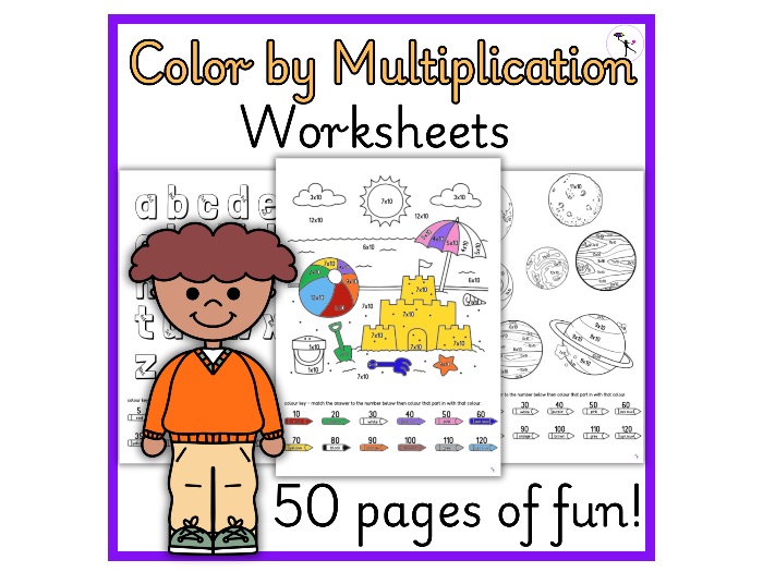 Colour by multiplication worksheets