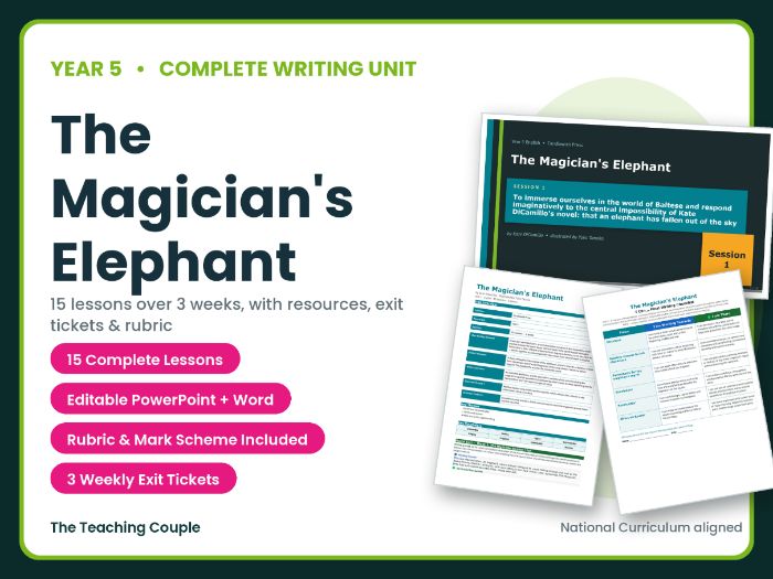 The Magician's Elephant | Year 5 English Unit | 15 Complete Lessons + Resources + Mark Scheme
