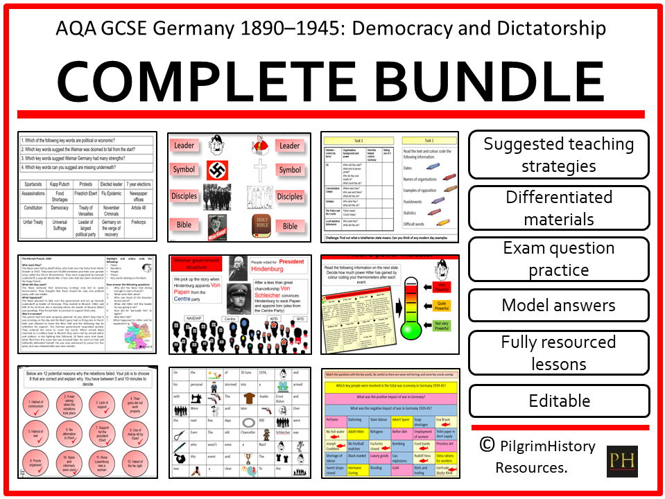 AQA GCSE Germany 1890-1945: Democracy and Dictatorship Complete Bundle