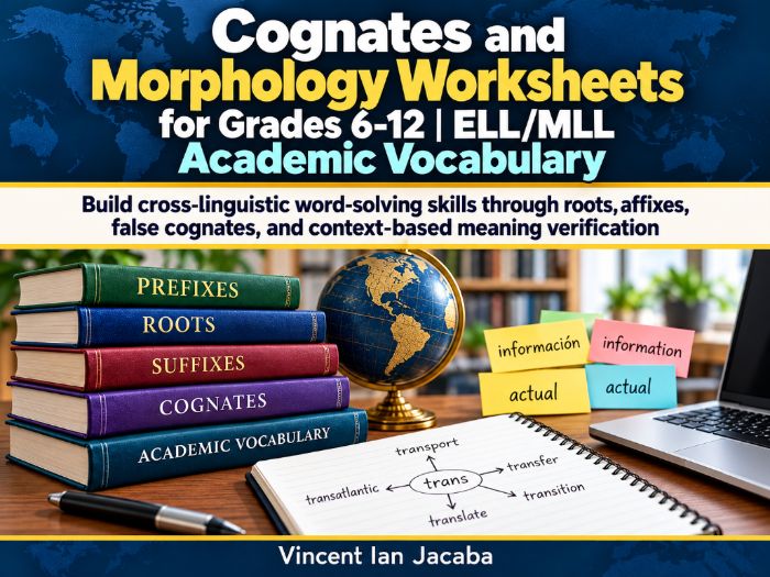 Cognates & Morphology Worksheets Grades 6–12 | ELL/MLL Academic Vocabulary