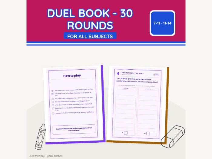 Duel Book - 30 Rounds | 35 No-Prep Sheets