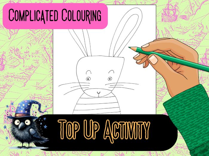 Bunny Rabbit Colouring Page Top-Up , Wet Break, or Fast Finisher ...