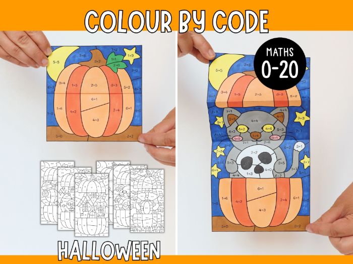 Colour by Code Maths to 20 (Addition & Subtraction) - Halloween