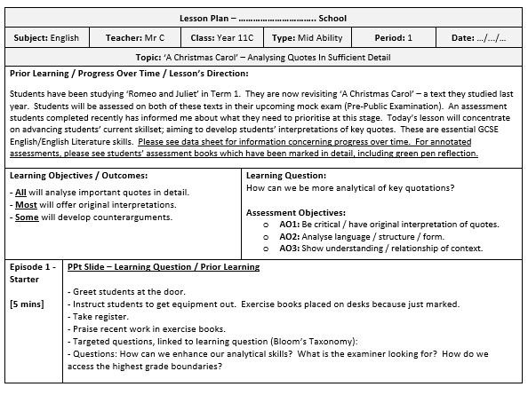 poetry essay lesson plan