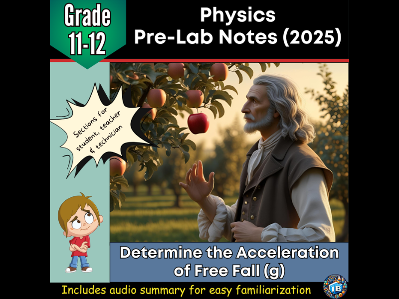 IB DP Physics Determination of Free-Fall Acceleration  Pre-Lab Notes 2026