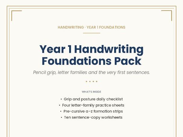 Year 1 Handwriting Foundations Pack