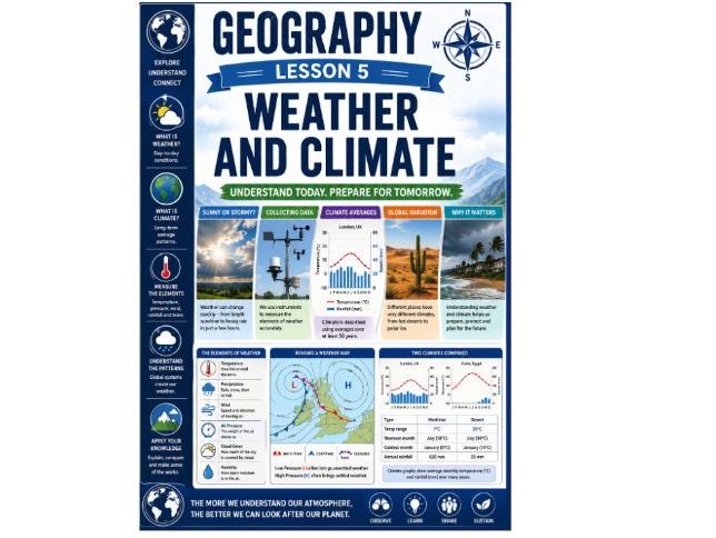 Geography cover lesson 5: Weather and climate (G5) stand alone lesson