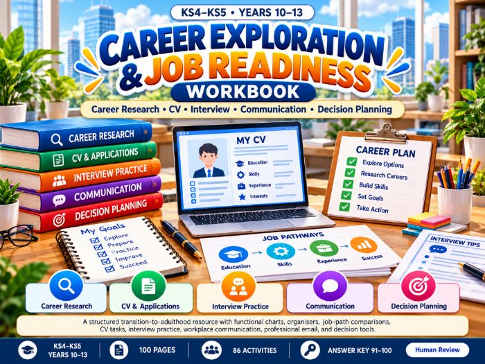 Career Exploration & Job Readiness Workbook | KS4–KS5 | 100 Pages