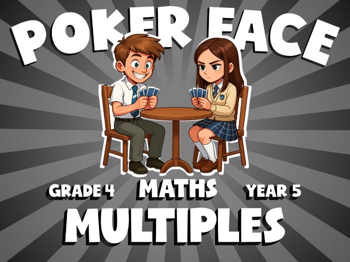 Multiples POKER FACE Maths Game | No-Prep Year 5 Review Activity