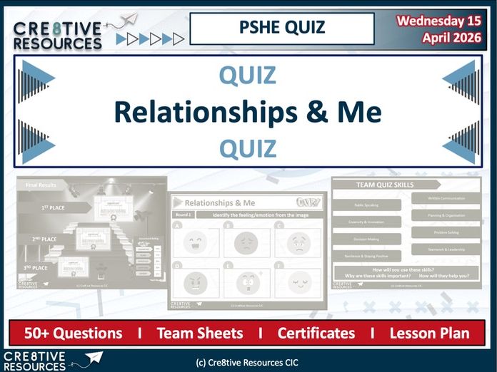 PSHE Quiz - Building Safe, Respectful Relationships and a Strong Sense of Self