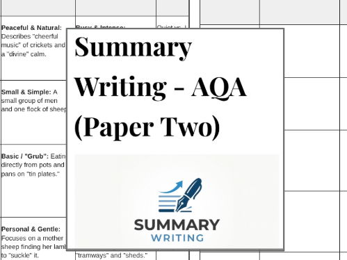 Summary Writing - GCSE (AQA), English Language, Paper Two