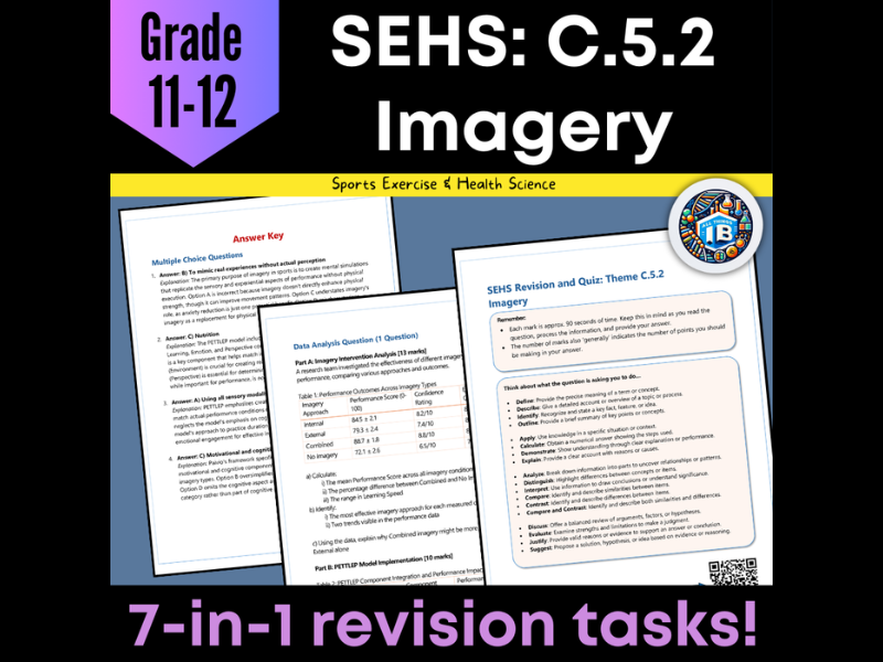 IB DP Sports Science (SEHS): C5.2 Imagery – Quiz & Revision Worksheets 2026