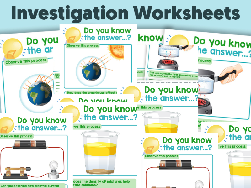 Investigation Worksheets – Engaging Activities for Critical Thinking & Problem Solving
