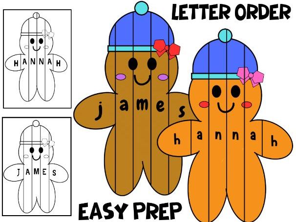 Gingerbread Name Craft Editable Christmas Name Puzzle Winter Bulletin Board