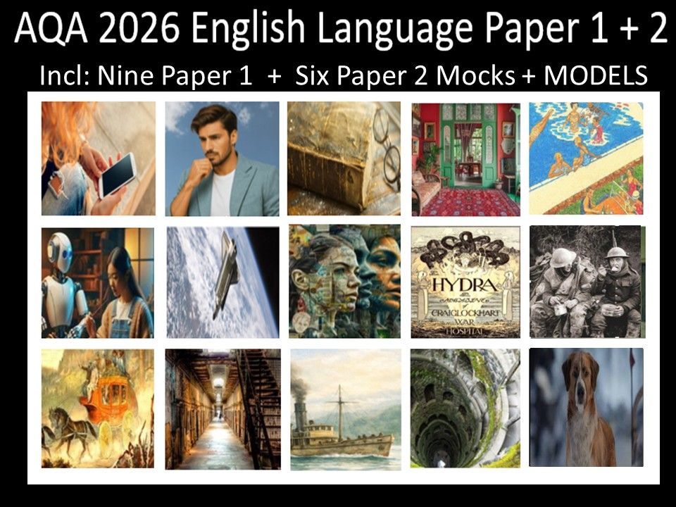 Fifteen AQA 2026 GCSE English Language Paper 1 + 2 Mocks | Models