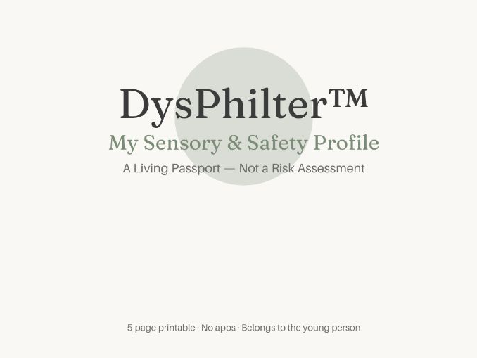 DysPhilter™ My Sensory & Safety Profile — Living Passport