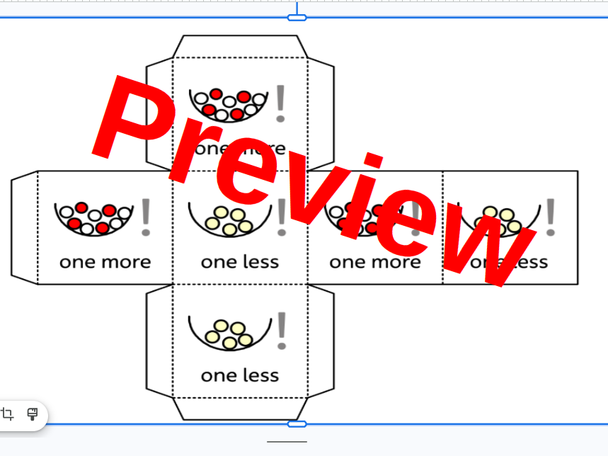 One More & One Less – Printable Dice