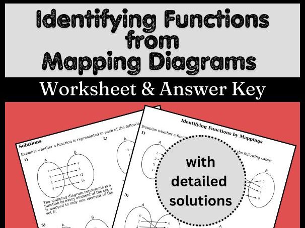 Identifying Functions from Mapping Diagrams Worksheet & Answer Key