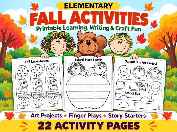 Fall Crafts & Activities for Preschool & Kindergarten | Cut and Paste Worksheets