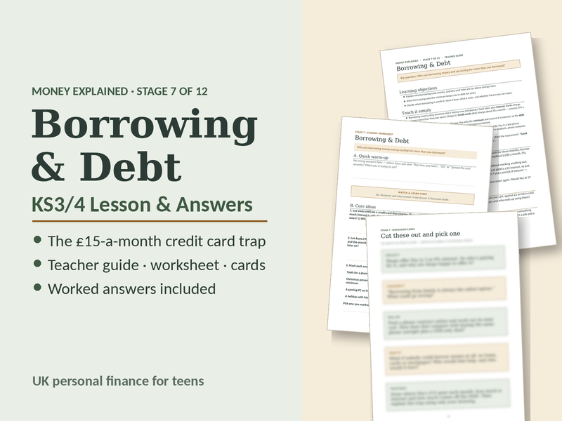 Credit Cards & Debt KS3/4 Lesson & Answers