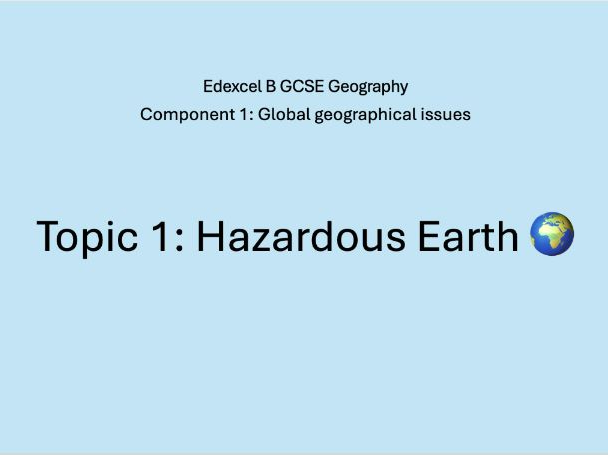 GCSE Geography​ Hazardous Earth summary cards PowerPoint