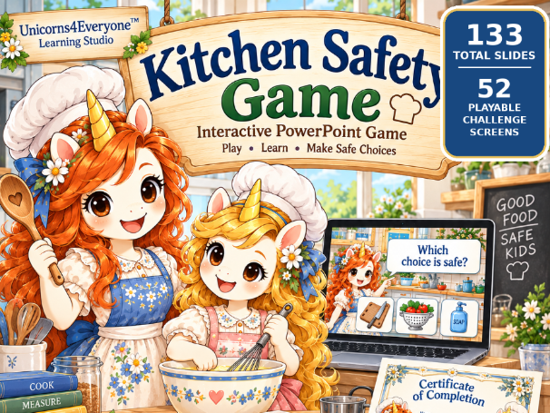 Kitchen Safety Game for Kids Interactive PowerPoint Food Safety Life Skills