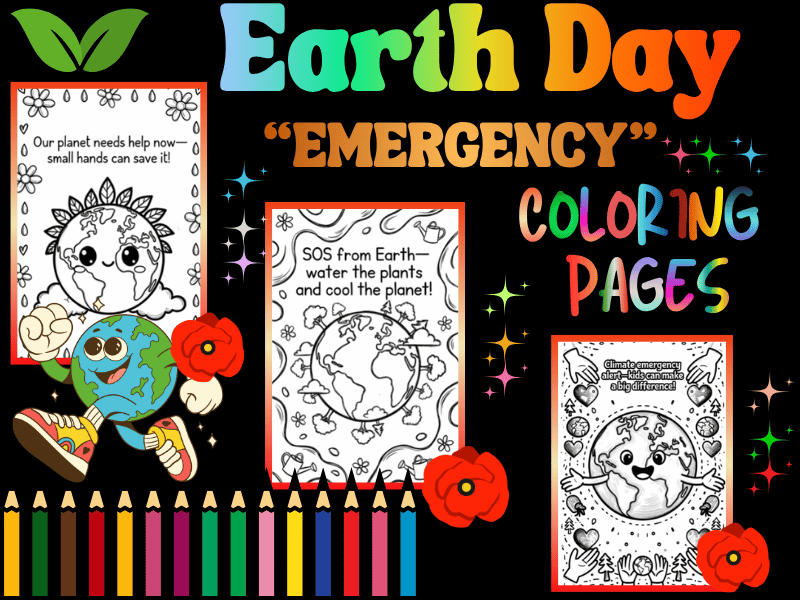 Earth Day Emergency Quotes Coloring Pages for Kids | NO PREP Printable Activity   