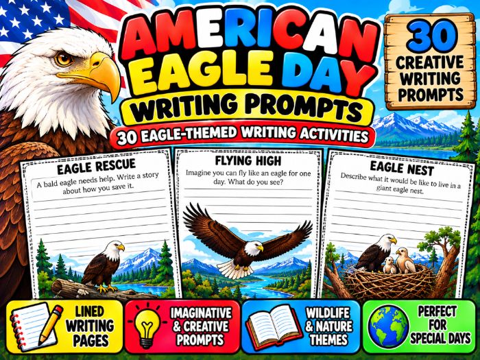 American Eagle Day Writing Prompts | 30 Eagle-Themed Creative Writing Activities