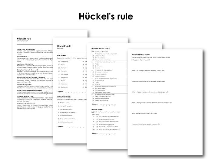 Hückel's rule (Infotext and Exercises) | Teaching Resources