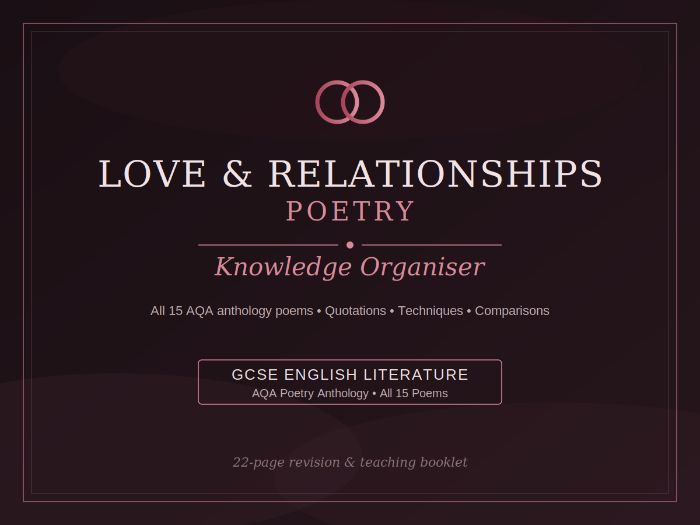 Love & Relationships Poetry - Knowledge Organiser
