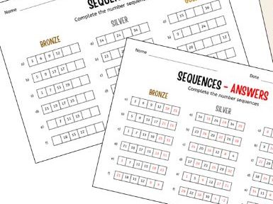 Continuing sequences worksheets with answers