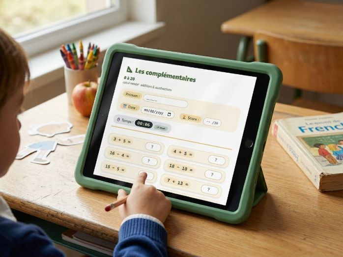 Exercice interactif : Les complémentaires 0 à 20 | Calcul mental CE1-CE2
