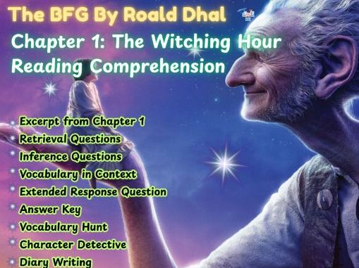 The BFG By Roald Dhal: The Witching Hour, Reading Comprehension (KS1, KS2, KS3, Years 3–8)