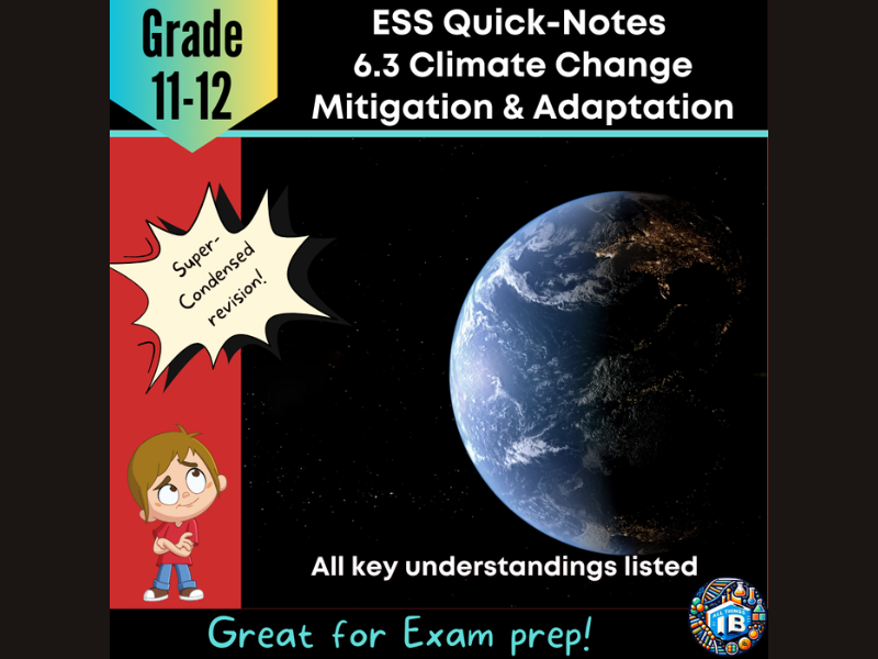 IB DP ESS 6.3: Climate Change 2 Condensed Revision Outline 2026