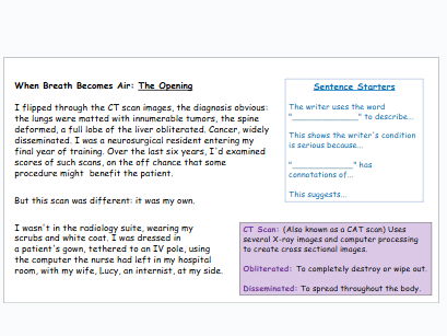 AQA GCSE Language Paper 2 Question 3: When Breath Becomes Air