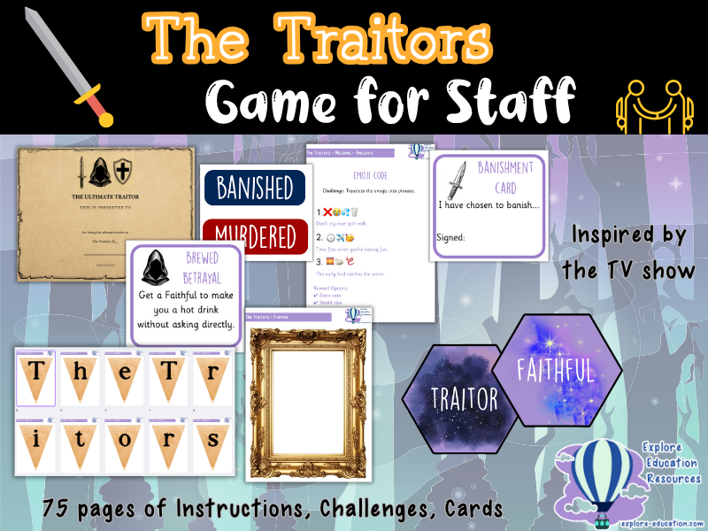 Traitors Inspired Team Building Pack - Teaching Staff Game