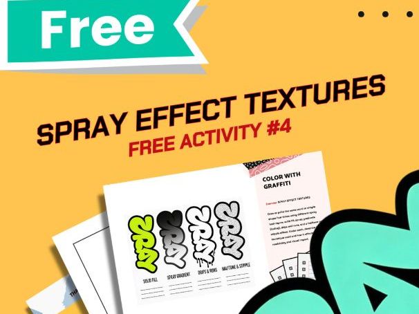 FREE | KS3 KS4 GCSE | Graffiti Spray Effect Textures Worksheet | Middle & High School
