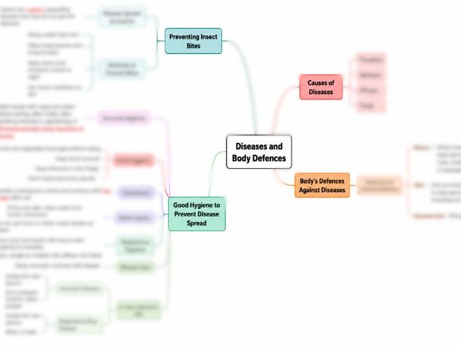 Cambridge Primary Science 6: 1.4 Diseases Mind Map