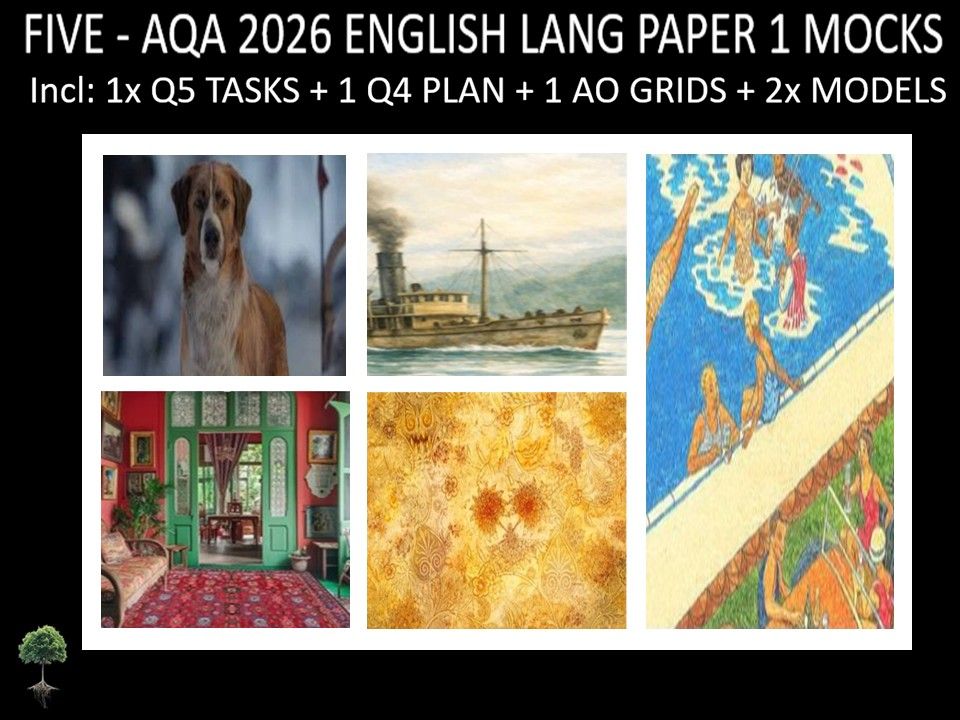 FIVE - AQA PAPER 1 | 2026 FULL MOCKS | Q5 TASKS | Q4 PLAN |AO GRIDS | MODELS