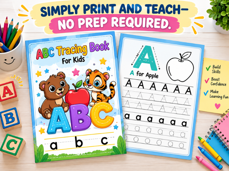 Nursery Alphabet Tracing Book: Handwriting & Letter Practice Worksheets