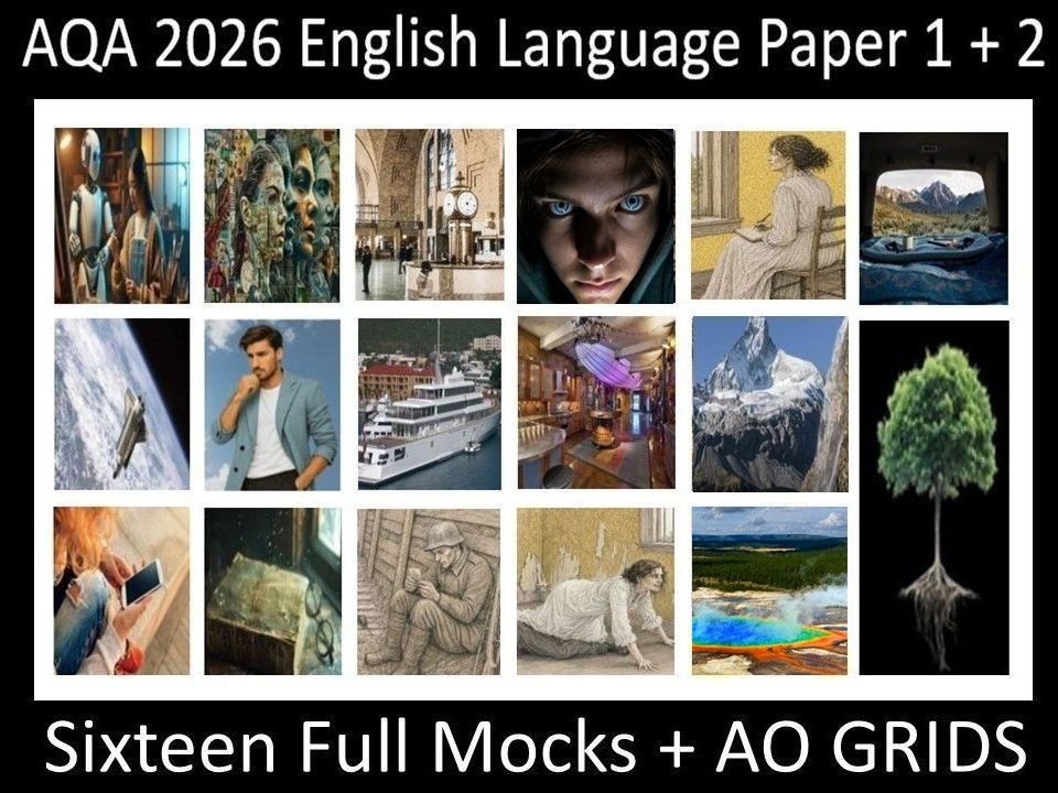 Sixteen AQA 2026 English Language Paper 1 + 2 | AO GRIDS | Teaching ...